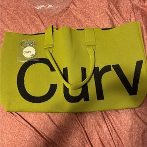 Lemongrass Curves Tote Bag with white charm